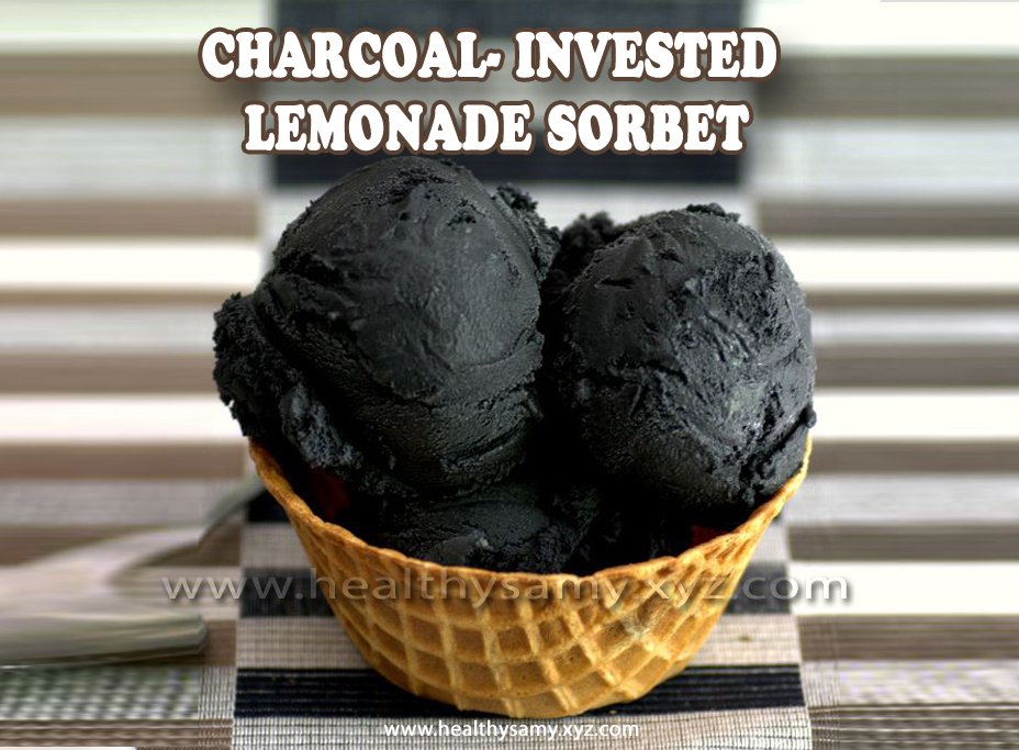 Charcoal- invested Lemonade Sorbet